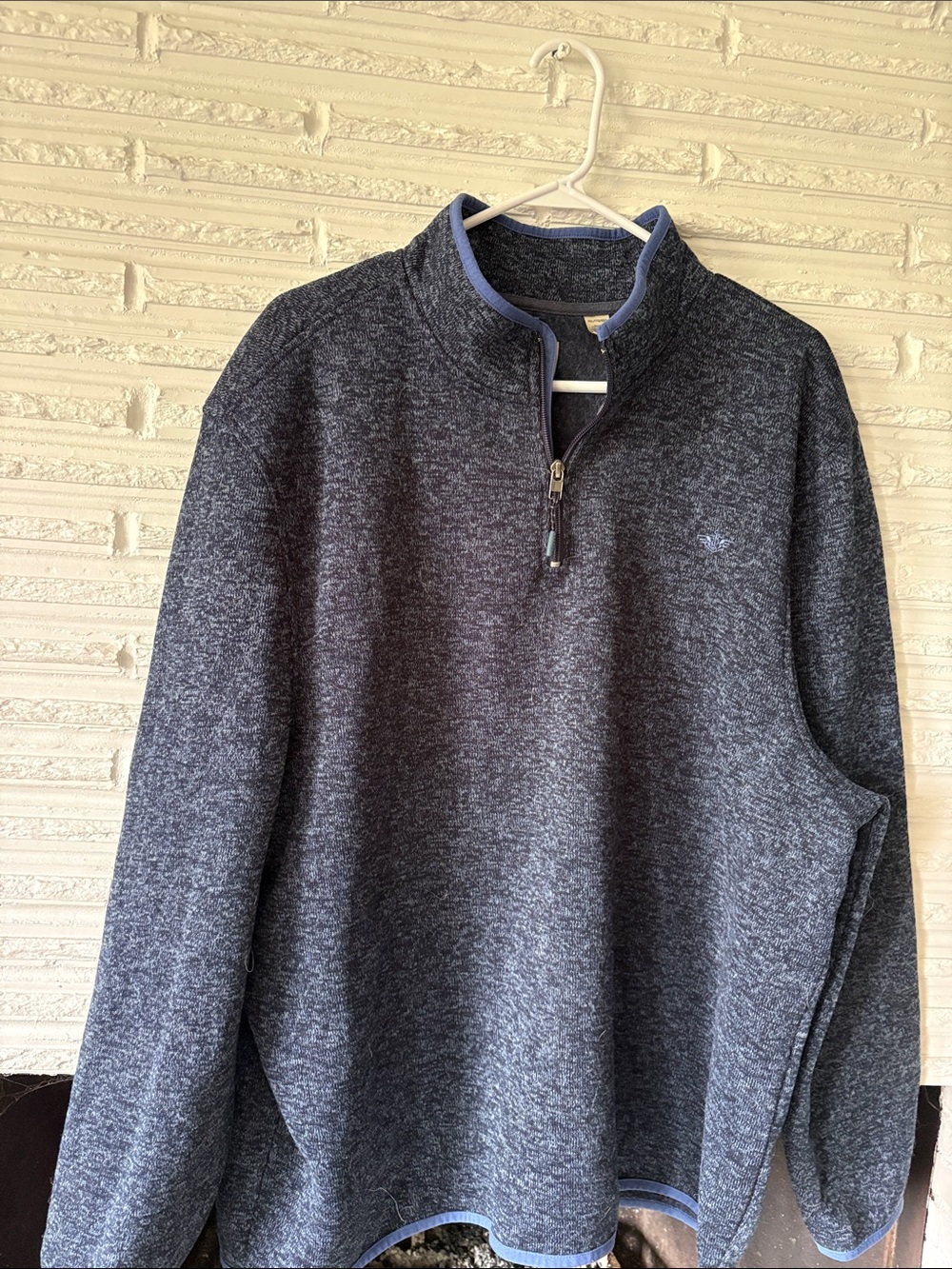 Dockers Men's Heathered Navy Quarter-Zip Pullover